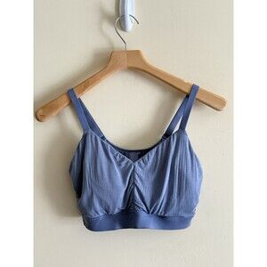 Tommy John Women's L D-DD Second Skin Triangle Bralette Blue Ribbed